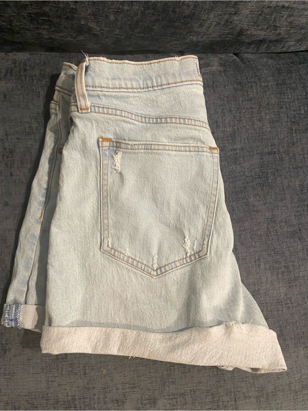 Abercrombie & Fitch Light Wash Cuffed Denim Shorts
